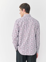 Raspberry Pink/ White Ditsy Long Sleeve Oxford Shirts 2 Pack - Image 3 of 11