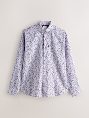 Raspberry Pink/ White Ditsy Long Sleeve Oxford Shirts 2 Pack - Image 8 of 11