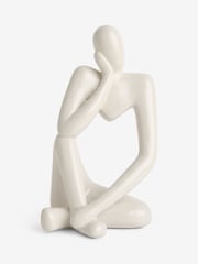 Lipsy White Gloss Thinking Lady Object Ornament - Image 4 of 5