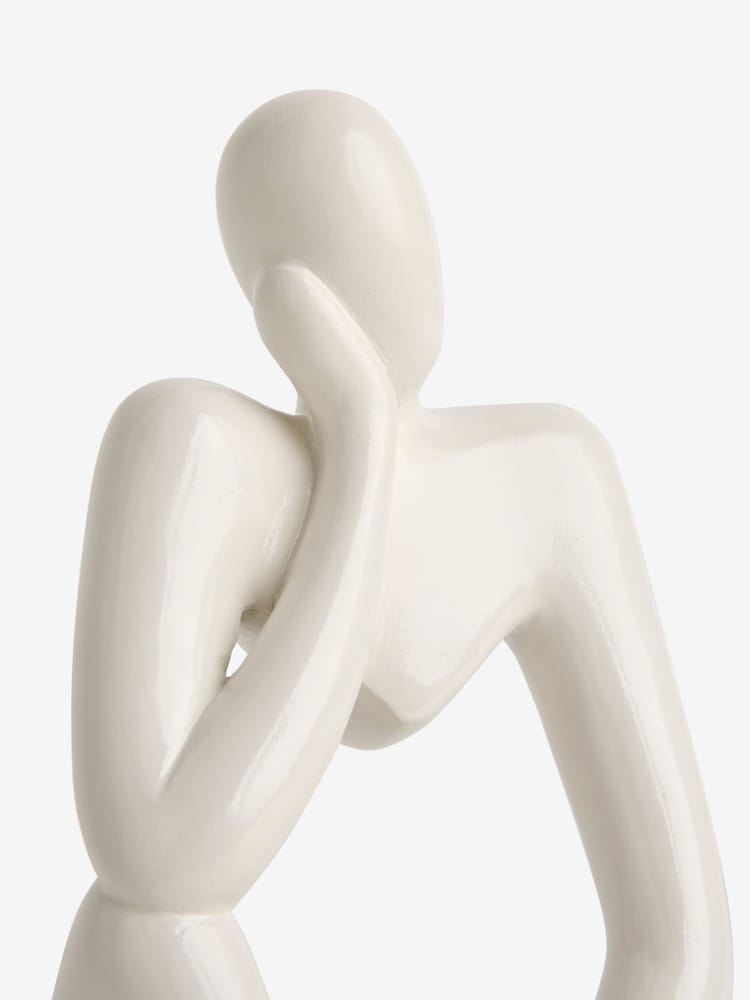 Lipsy White Gloss Thinking Lady Object Ornament - Image 5 of 5