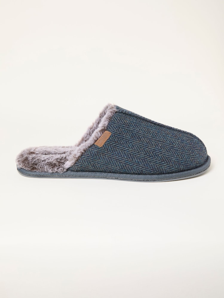 FatFace Harvey Blue Check Mule - Image 1 of 3 FatFace Harvey Blue Check Mule - Image 1 of 3