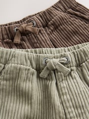 Brown/Sage Green - Corduroy Pull On Trousers 2 Pack (3mths-7yrs) - Bild 4 von 7