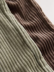 Brown/Sage Green - Corduroy Pull On Trousers 2 Pack (3mths-7yrs) - Bild 5 von 7