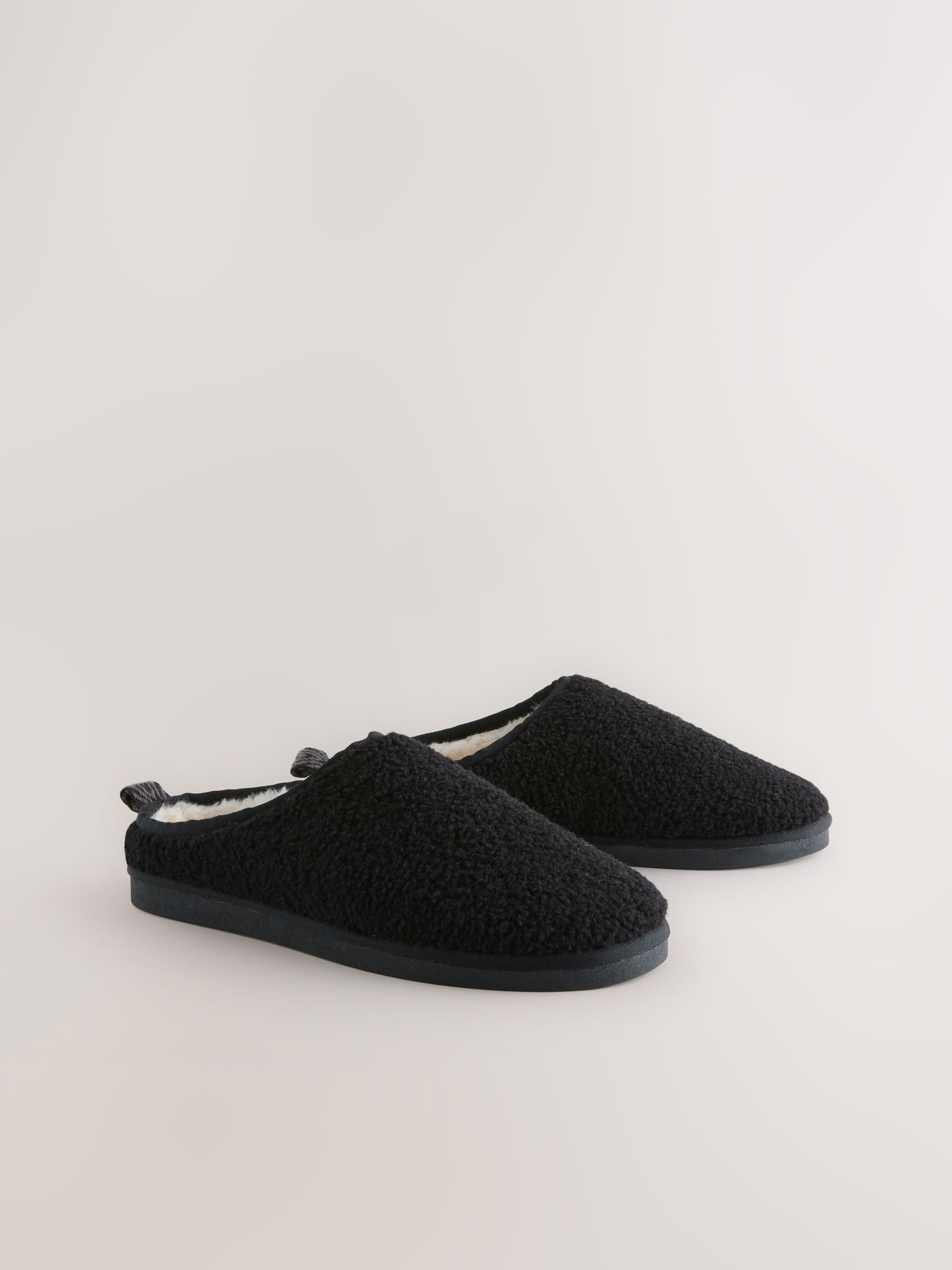 Buy Black Borg Mule Slippers from Next USA