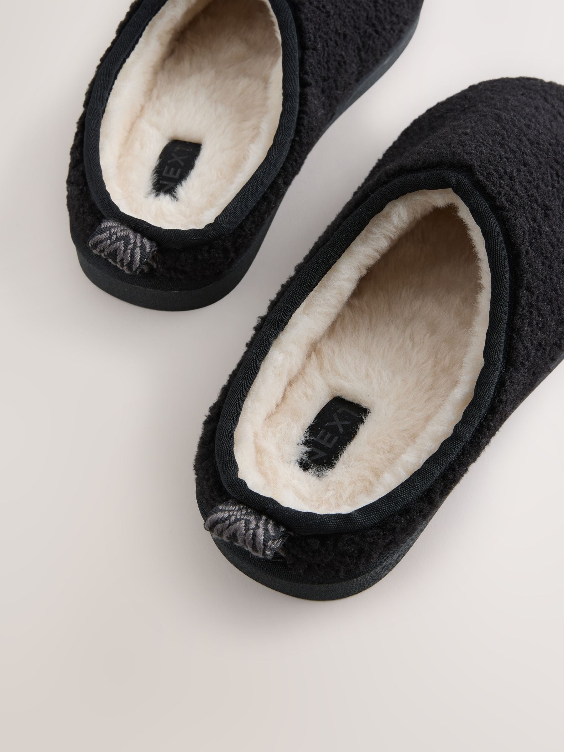 Buy Black Borg Mule Slippers from Next USA