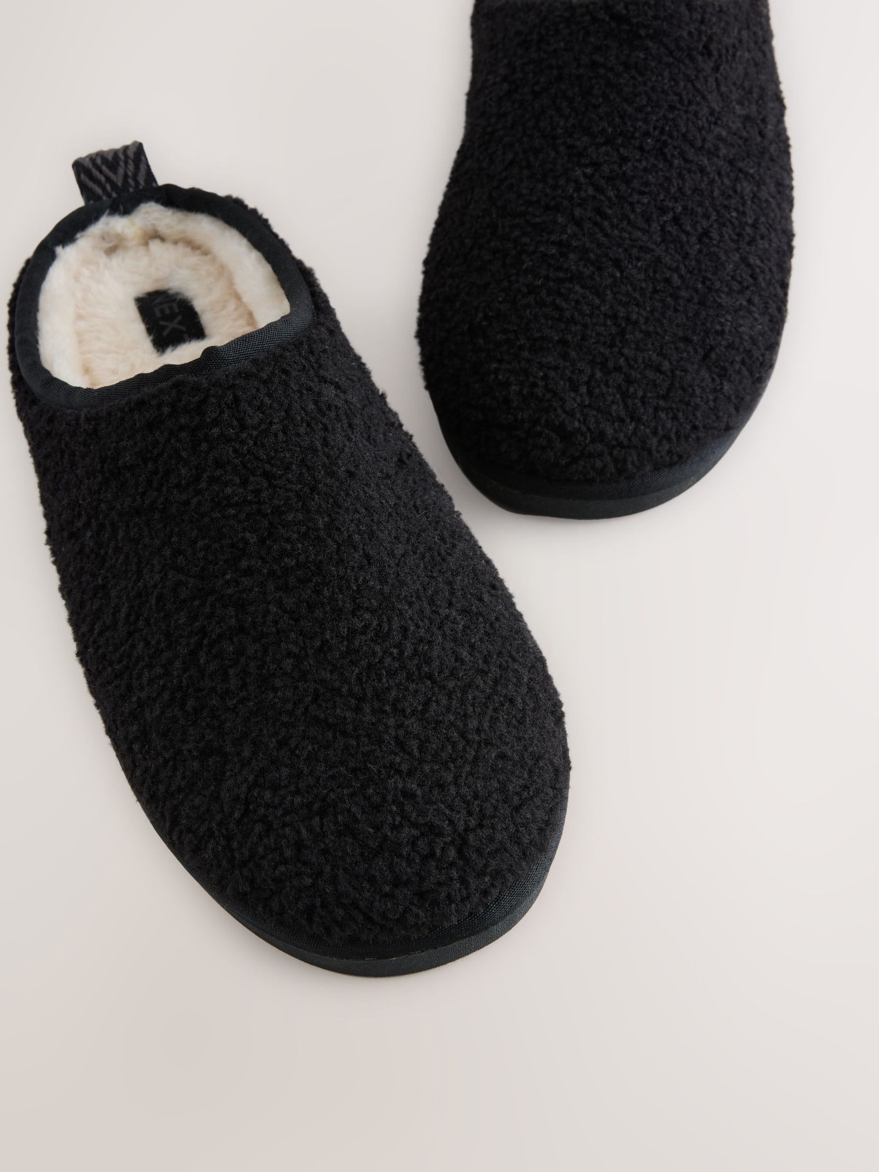 Buy Black Borg Mule Slippers from Next USA