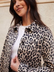 Threadbare Natural Cropped Button Up Suedette Shacket - Image 3 of 4