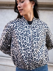 Threadbare Natural Bubble Hem Suedette Bomber Jacket - Image 4 of 5