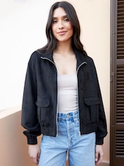 Threadbare Black Suedette Utility Jacket - Image 4 of 4