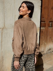 Threadbare Brown Suedette Utility Jacket - Image 2 of 4