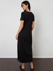 Threadbare Black 100% Cotton Jersey Maxi Dress with Pockets - Image 2 of 4