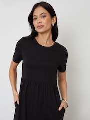Threadbare Black 100% Cotton Jersey Maxi Dress with Pockets - Image 3 of 4