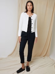 Threadbare White Threadbare Button Up Knitted Cardigan - Image 4 of 5