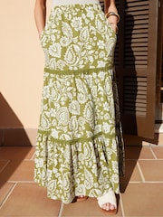 Threadbare Animal Tiered Jersey Maxi Skirt - Image 2 of 5