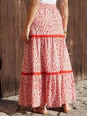 Threadbare Animal Tiered Jersey Maxi Skirt - Image 3 of 5