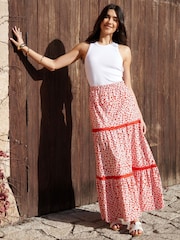 Threadbare Animal Tiered Jersey Maxi Skirt - Image 4 of 5