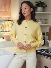 Threadbare Yellow Button Up Knitted Cardigan - Image 3 of 4