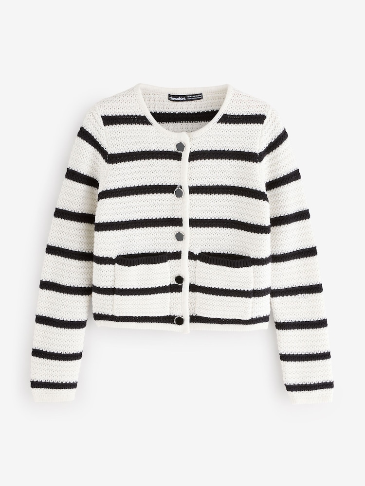 Threadbare Black Threadbare Button Up Knitted Cardigan - Image 1 of 1