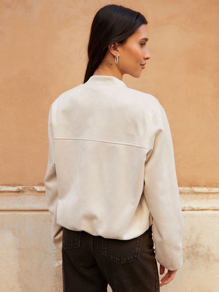 Кремовый - Threadbare куртка "пилот" из Искусственная замша - Image 2 of 4