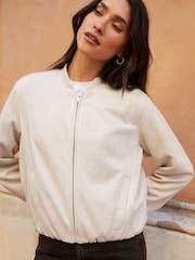 Кремовый - Threadbare куртка "пилот" из Искусственная замша - Image 3 of 4