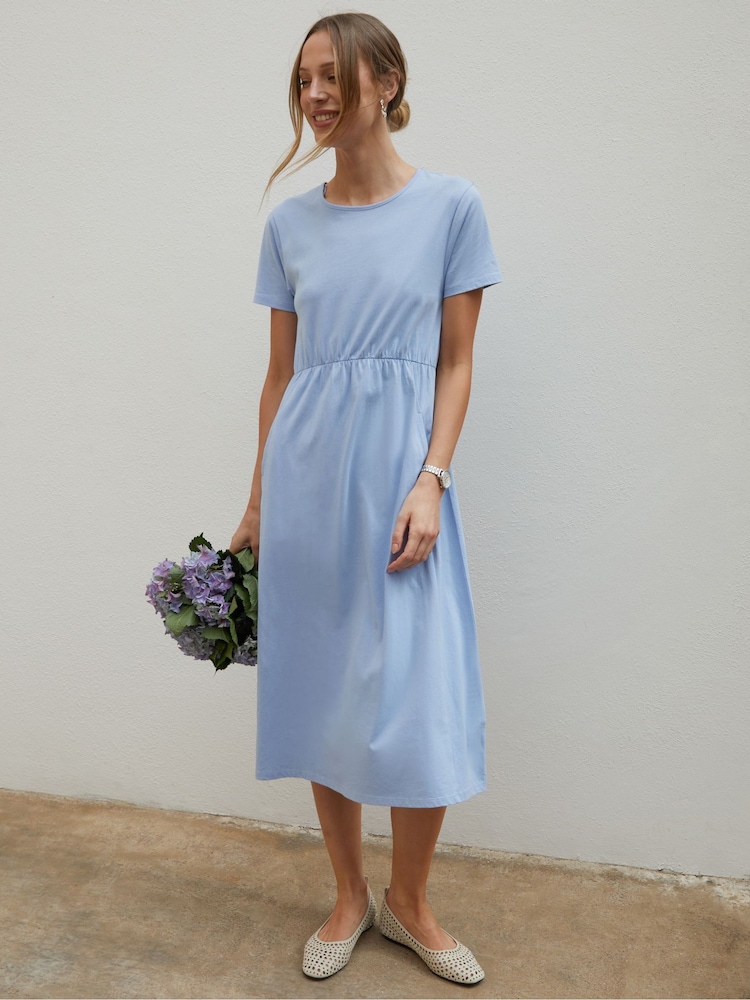 Azul oscuro - Threadbare 100% Cotton Smock Style Midi Dress - Imagen 1 de 4 Azul oscuro - Threadbare 100% Cotton Smock Style Midi Dress - Imagen 1 de 4