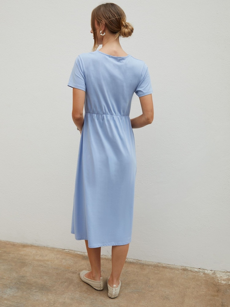 Azul oscuro - Threadbare 100% Cotton Smock Style Midi Dress - Imagen 2 de 4 Azul oscuro - Threadbare 100% Cotton Smock Style Midi Dress - Imagen 2 de 4