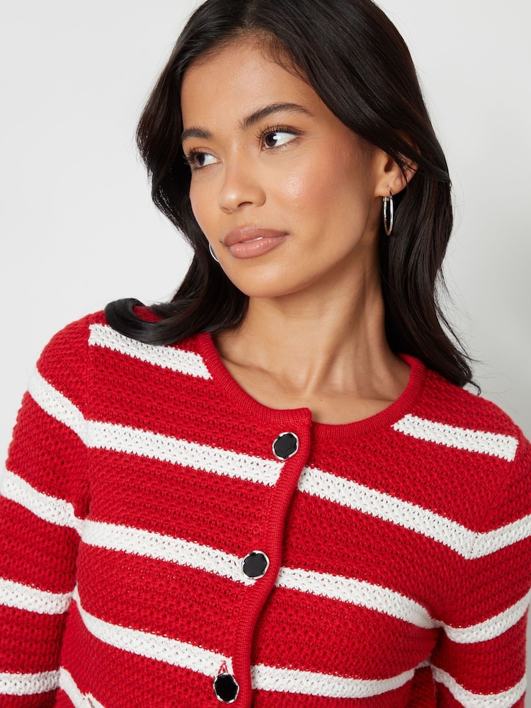 Threadbare Red Threadbare Button Up Knitted Cardigan - Image 2 of 4