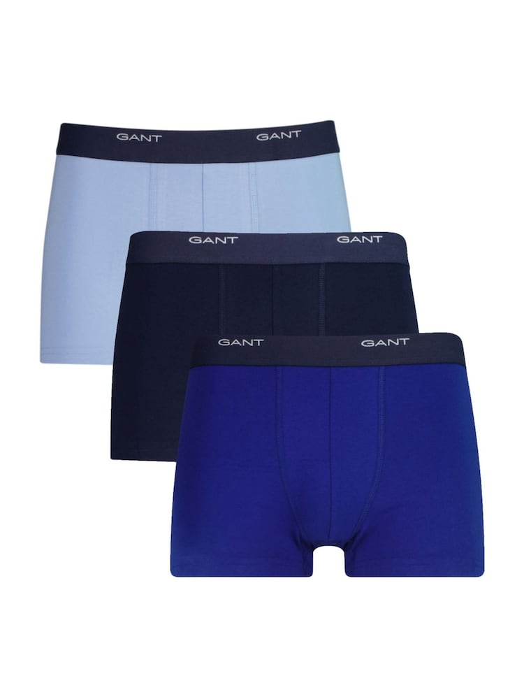 GANT Blue Stretch Cotton Jersey 3 Pack Boxers - Image 1 of 4