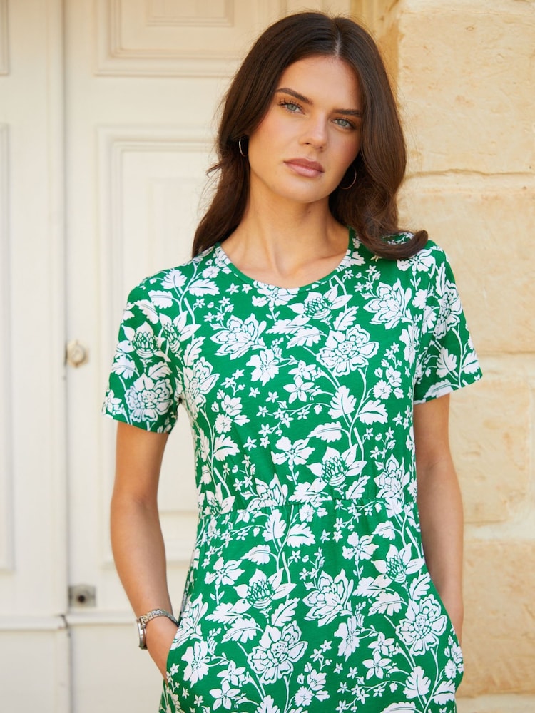 slim fit dress slacks Baltic Born Womens Ivey Smocked Short Dress | Dark Green + Silver main image 0