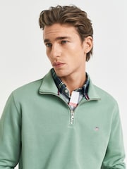 GANT Light Green Regular-Fit Half Zip Sweatshirt - Image 4 of 4