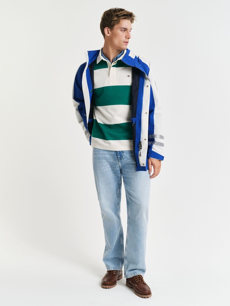 GANT Green Striped Rugby Shirt - Image 3 of 5
