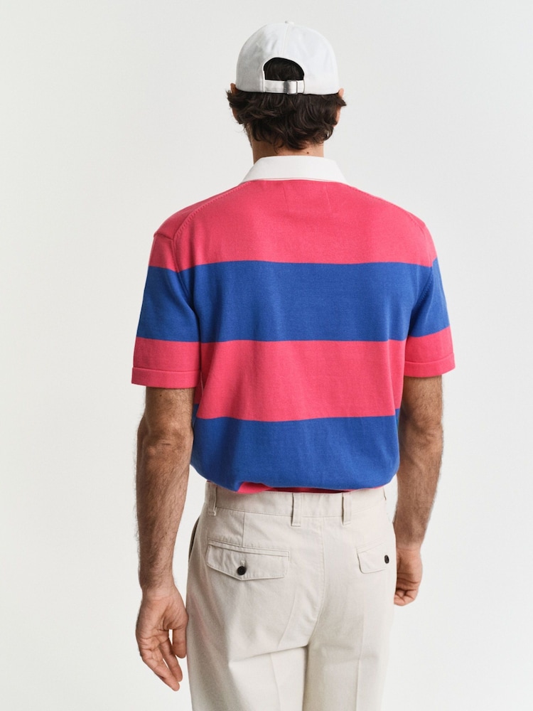 GANT Blue Short Sleeve 100% Cotton Polo Shirt - Image 2 of 5