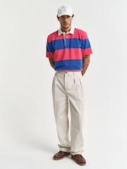 GANT Blue Short Sleeve 100% Cotton Polo Shirt - Image 3 of 5