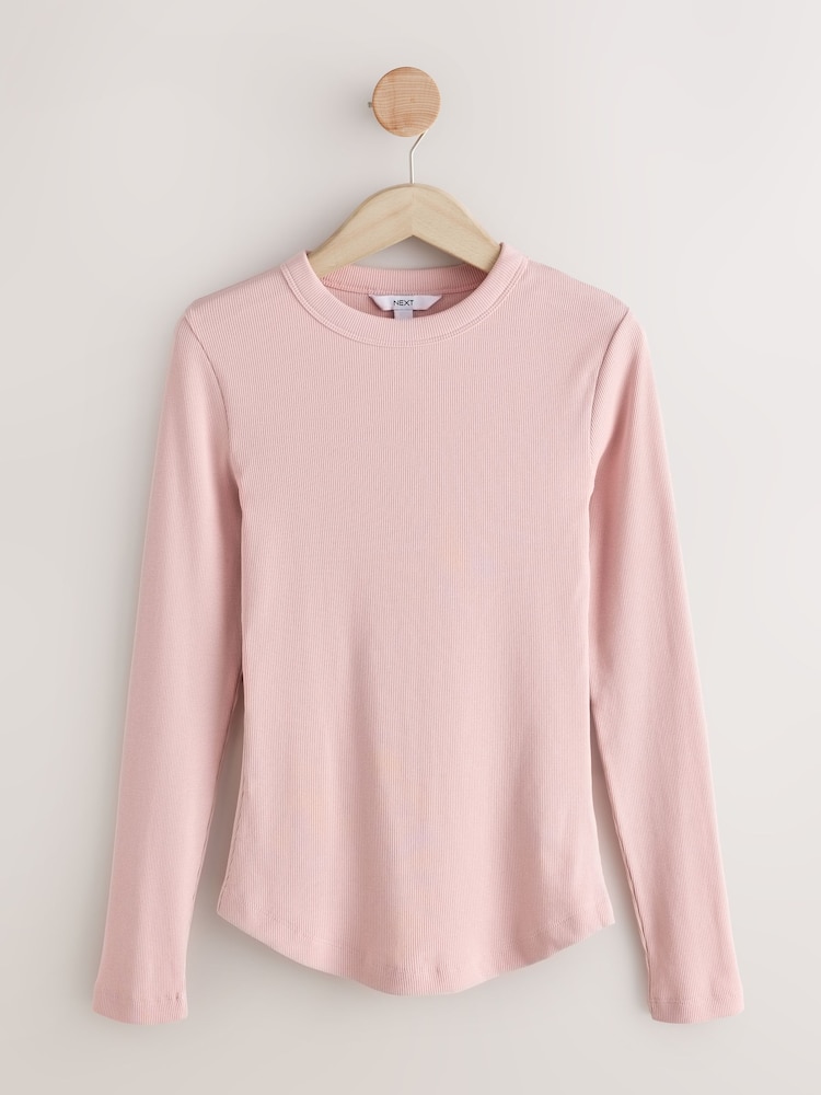 Pink Long Sleeve Crew Neck T-Shirt - Image 1 of 3