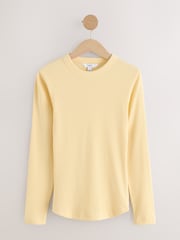 Butter Yellow Long Sleeve Crew Neck T-Shirt - Image 5 of 7