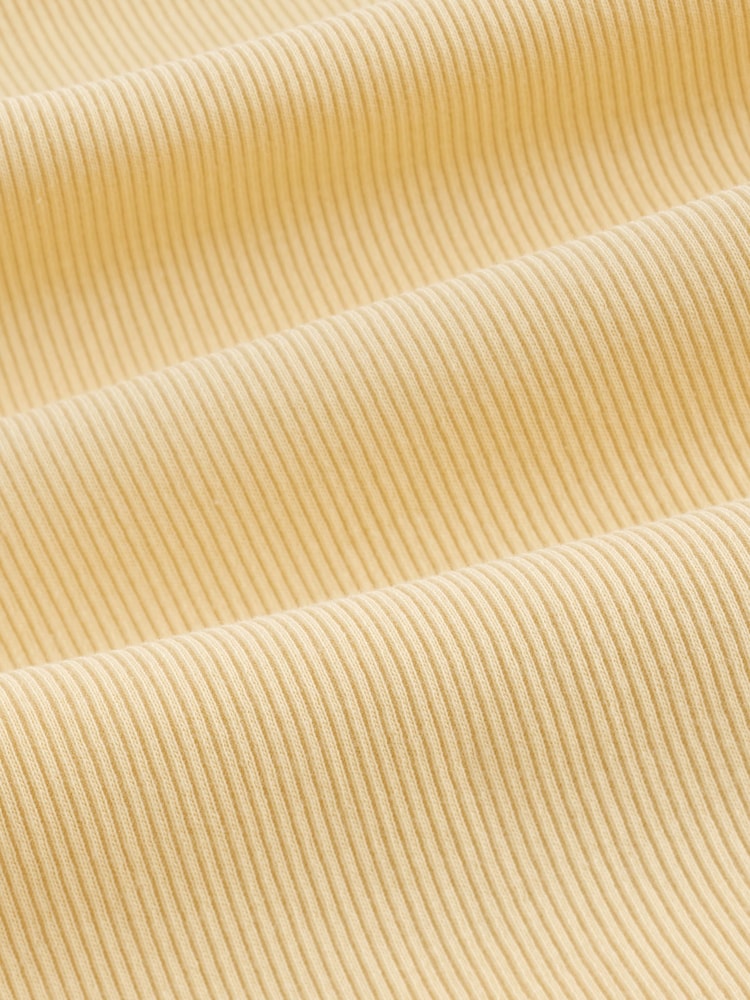 Butter Yellow Long Sleeve Ribbed Crew Neck Top - Image 8 of 8