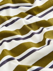 Khaki/Green/White Stripe Long Sleeve Crewneck T-Shirt - Image 2 of 3