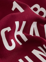 Vermelho/Branco - Long Sleeve Crew Neck Graphic Slogan T-Shirt - Imagem 2 de 3