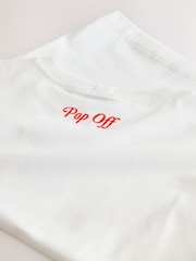 Ecru Festive Champagne Tower Illustrated Heavyweight T-Shirt - Image 2 of 3