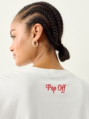 Ecru Christmas Festive Champagne Tower Illustrated Heavyweight T-Shirt - Image 4 of 7