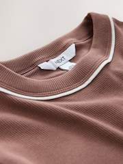 Mocha Brown - Crew Neck Embroidered Long Sleeve Top - Imagem 3 de 3