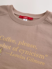 Chocolate Brown Autumnal Coffee Gilmore Girls License Short Sleeve T-Shirt - Image 1 of 8
