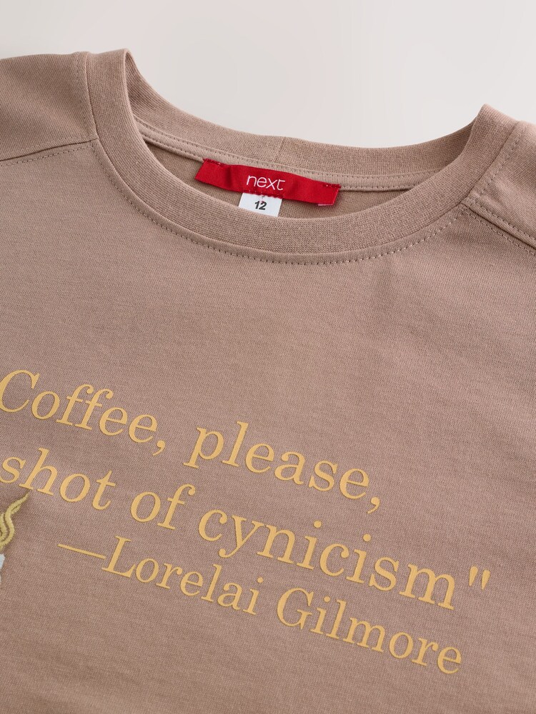Chocolate Brown Autumnal Coffee Gilmore Girls License Short Sleeve T-Shirt - Image 1 of 8