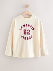 Ecru Le Marais Long Sleeve Embroidered Heavyweight T-Shirt - Image 7 of 9