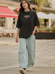 Black Coca Cola Embroidered Graphic Short Sleeve T-Shirt - Image 2 of 9