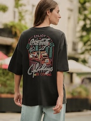 Black Coca Cola Embroidered Graphic Short Sleeve T-Shirt - Image 3 of 9