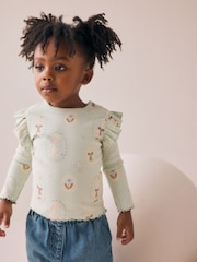 Blue Goose Rib Frill Sleeve T-Shirt (3mths-7yrs) - Image 1 of 8