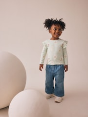 Blue Goose Rib Frill Sleeve T-Shirt (3mths-7yrs) - Image 3 of 8