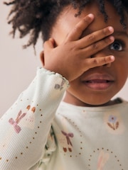 Blue Goose Rib Frill Sleeve T-Shirt (3mths-7yrs) - Image 4 of 8
