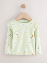 Blue Goose Rib Frill Sleeve T-Shirt (3mths-7yrs) - Image 5 of 8